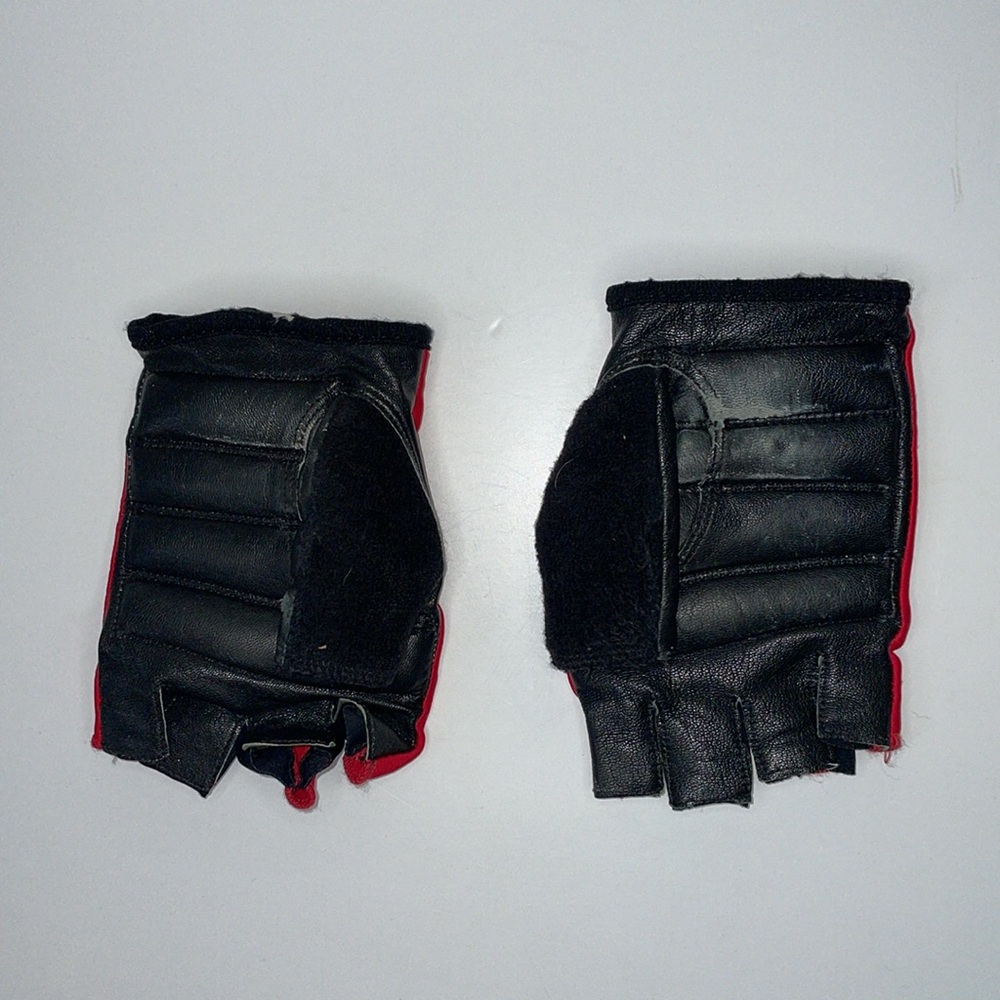 Performance Padded Fingerless Gloves. Red And Bla… - image 4